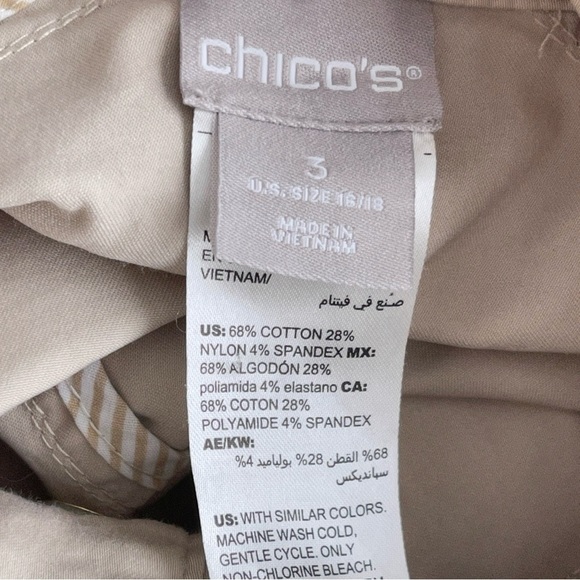 Chico’s Lightweight Utility Jacket Women’s Size 3 (16-18) Casual Classic - Picture 7 of 8